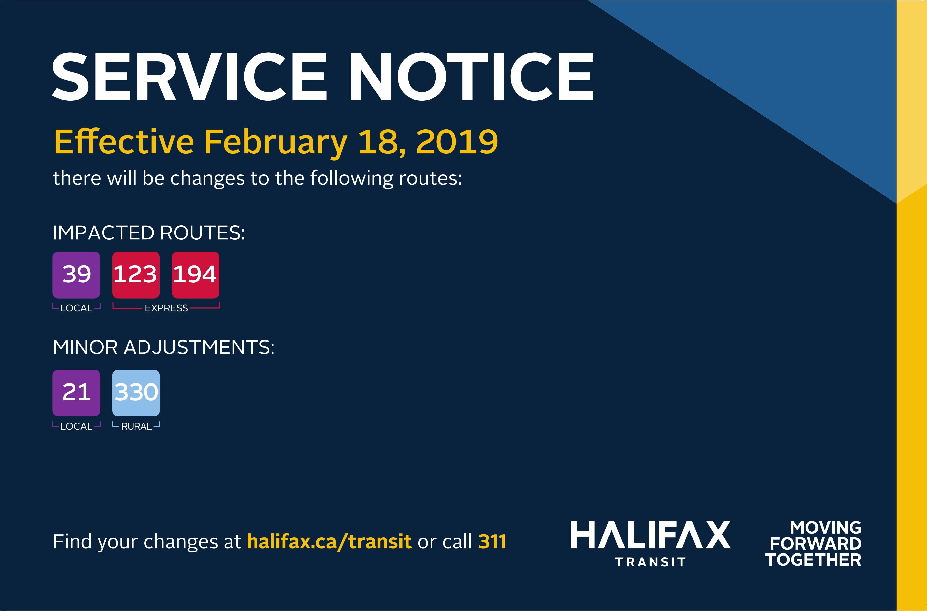 Past Service Adjustments Changes Routes Schedules Halifax